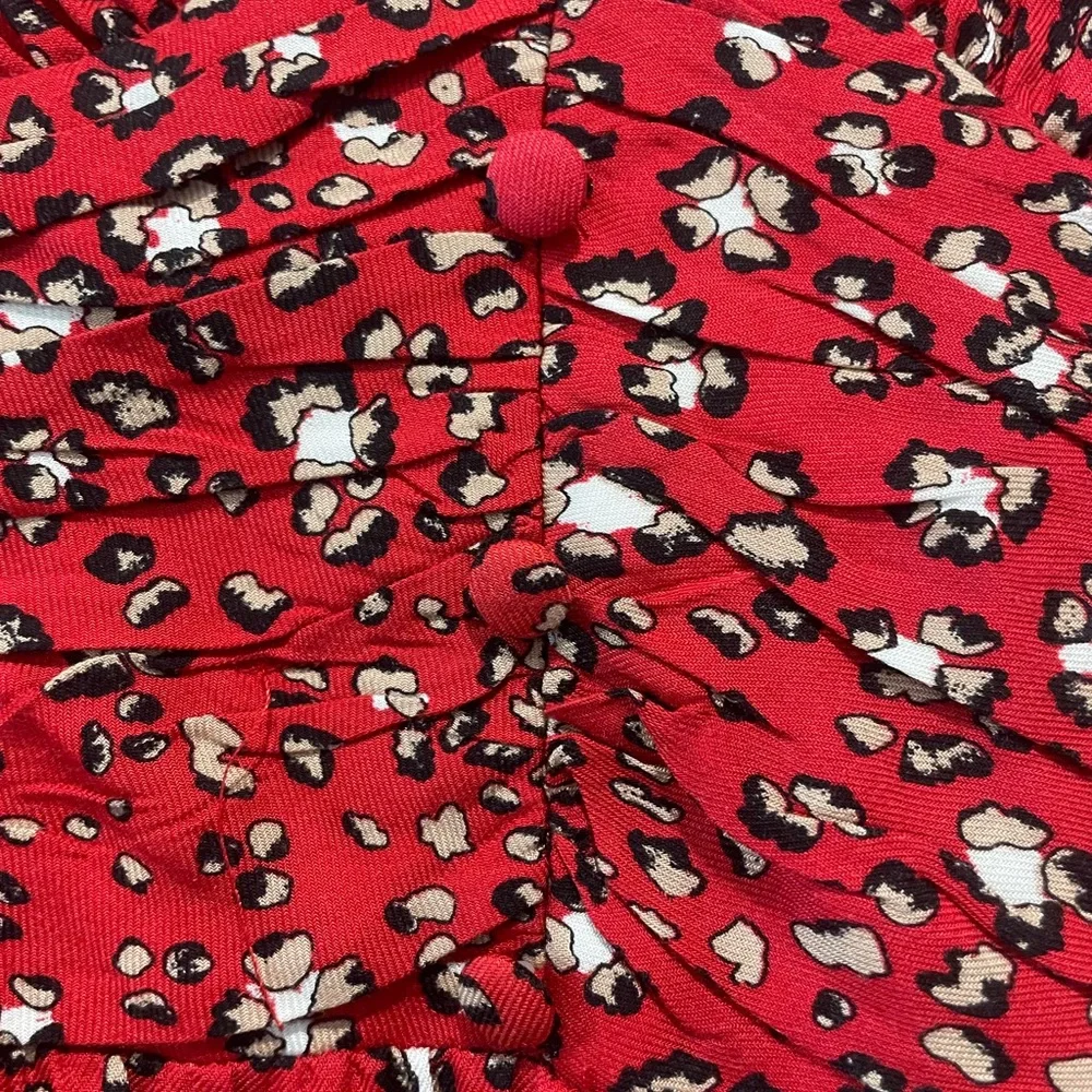 Zara Red Midi Dress With Side Slit - Picture 4 of 6